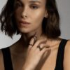925 Sterling Silver Rose Thorn Hinged Ring - Image 2