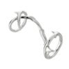 Sterling silver ring with linked sections and thorn-like texture
