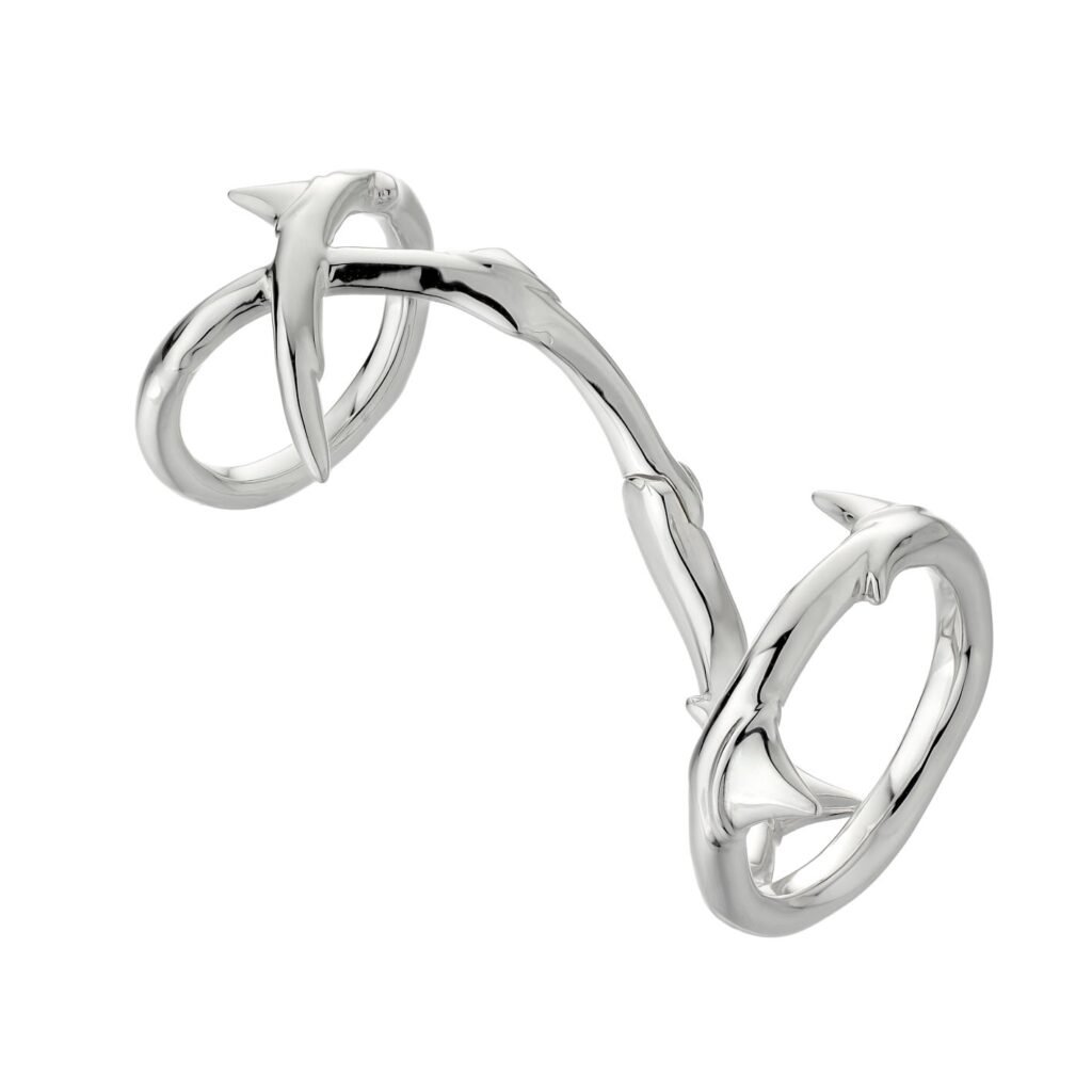 925 Sterling Silver Rose Thorn Hinged Ring