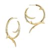 925 Sterling Silver Rose Thorn Large Hoop Earrings