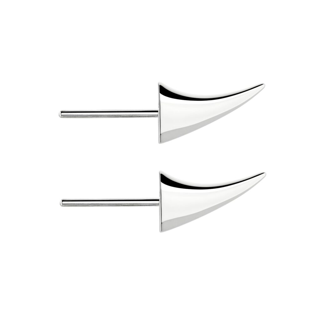 925 Sterling Silver Rose Thorn Large Swerve Earrings