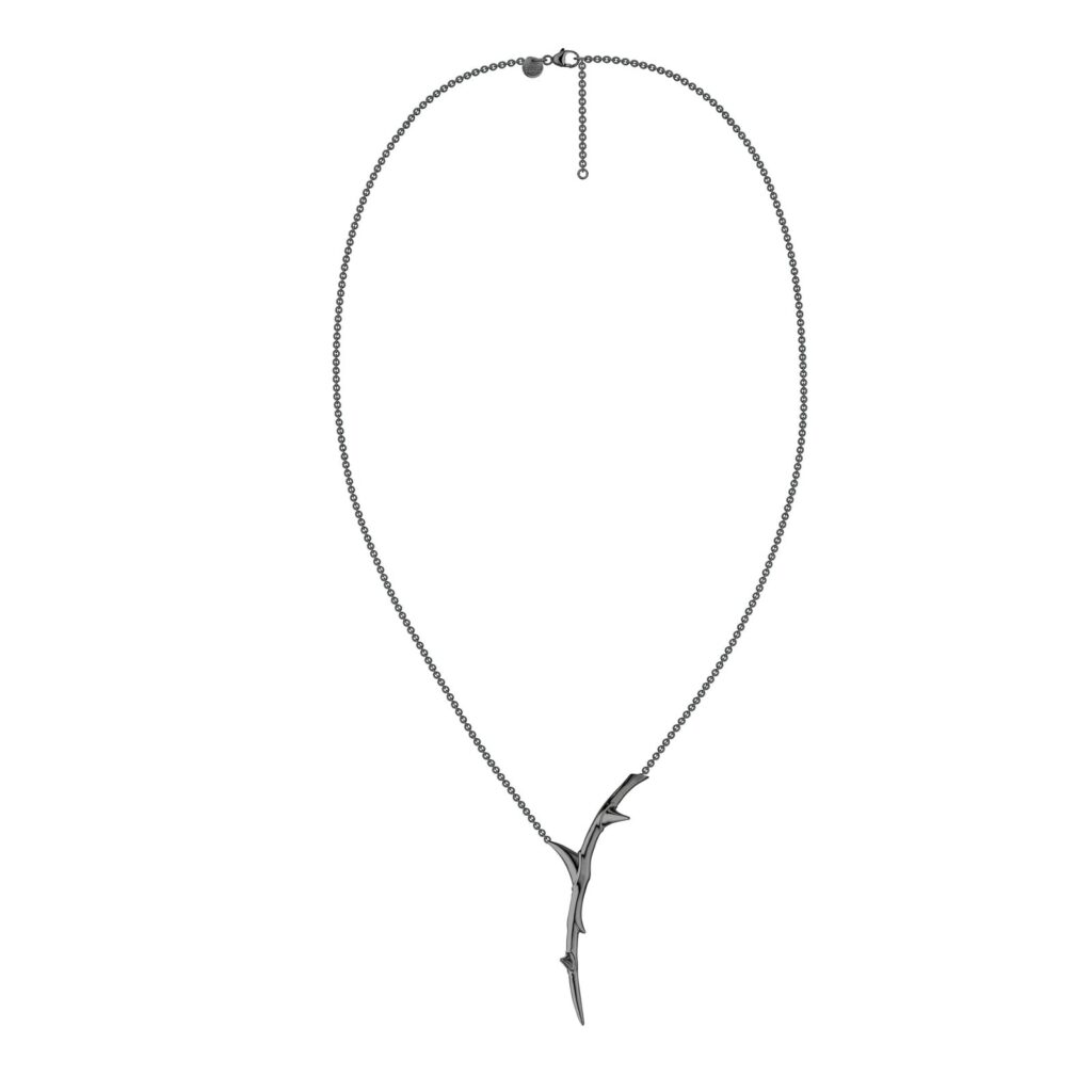 925 Sterling Silver Rose Thorn Single Drop Pendant