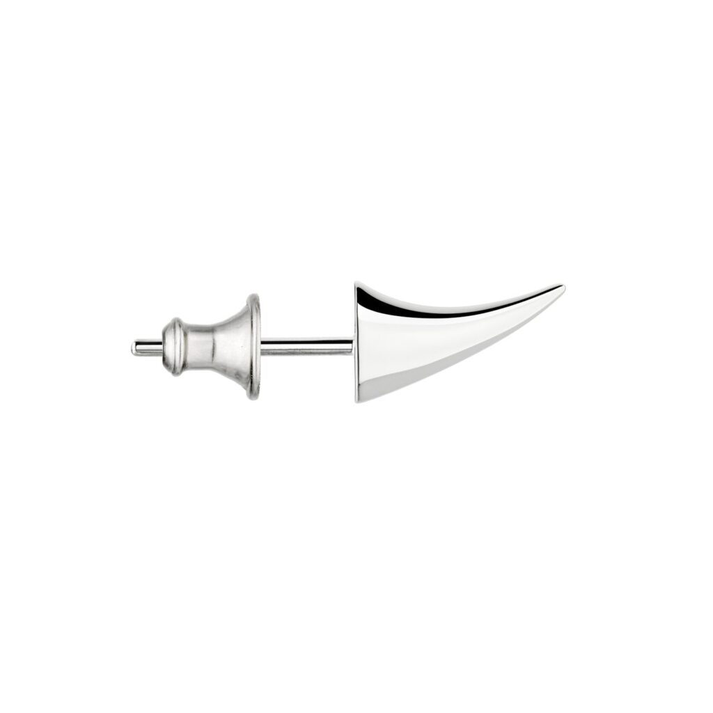 925 Sterling Silver Rose Thorn Single Swerve Earring