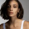 925 Sterling Silver Rose Thorn Statement Hoop Earrings - Image 2