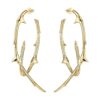 925 Sterling Silver Rose Thorn Statement Hoop Earrings - Image 3