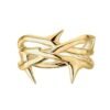 Sterling silver triple band ring with thorn-inspired texture