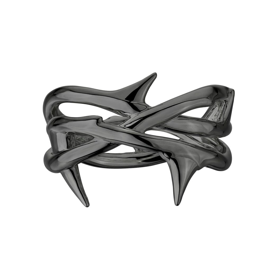 925 Sterling Silver Rose Thorn Triple Band Ring