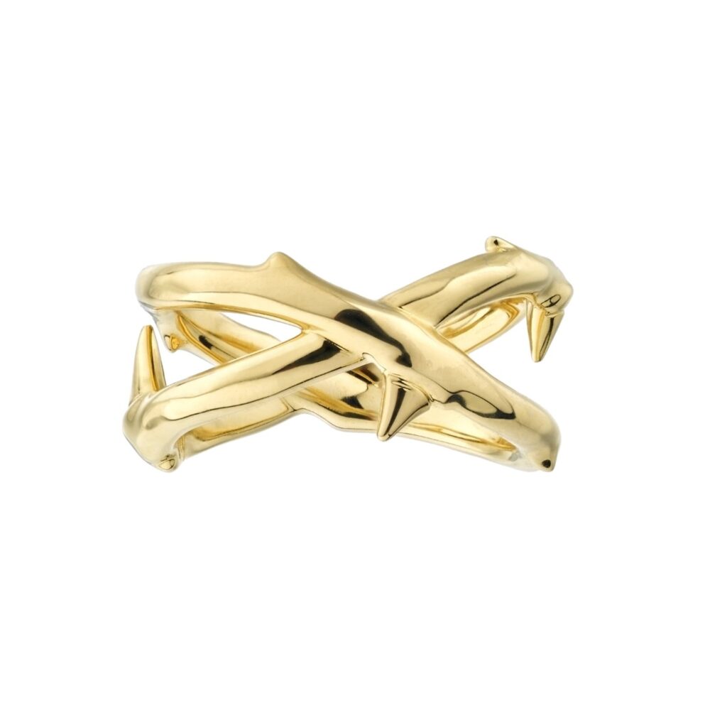 925 Sterling Silver Rose Thorn Wide Band Ring