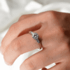 925 Sterling Silver Round Brilliant Solitaire Diamond Engagement Ring Accents - Image 13