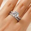 925 Sterling Silver Round Cut Diamond Bridal Set - Image 20