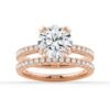925 Sterling Silver Round Cut Diamond Bridal Set - Image 3