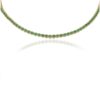 925 Sterling Silver Round Cut Emerald Tennis Diamond Necklace - Image 3