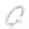 925 Sterling Silver Round Cut Shared Prong Diamond Half Eternity Band - Image 7