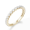 925 Sterling Silver Round Cut Shared Prong Diamond Half Eternity Band - Image 8