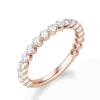 925 Sterling Silver Round Cut Shared Prong Diamond Half Eternity Band - Image 9