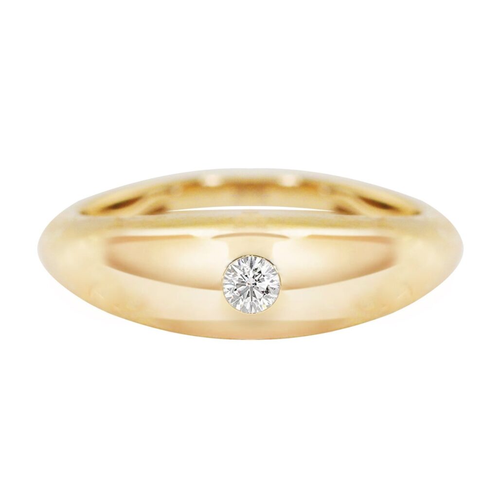 925 Sterling Silver Round Diamond Dome Ring