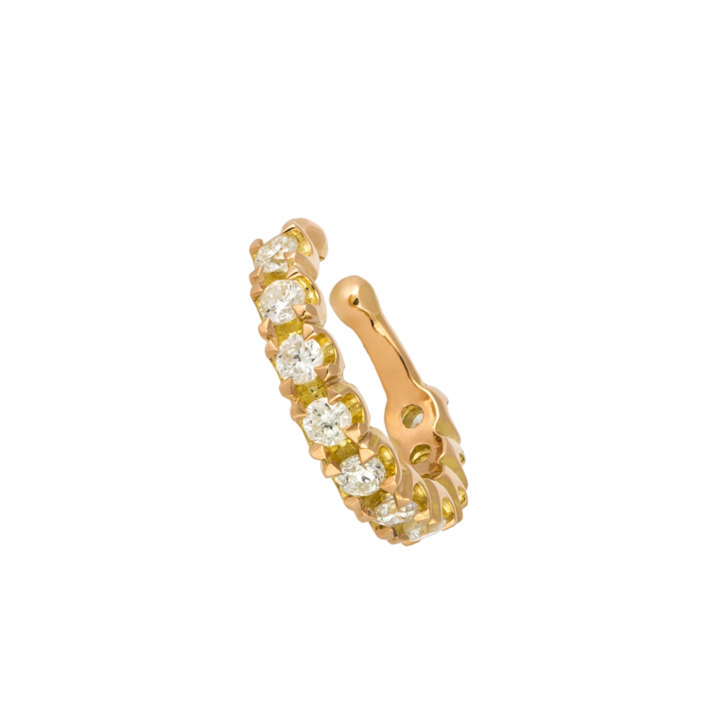 925 Sterling Silver Round Diamond Ear Cuff