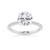 925 Sterling Silver Round Diamond Engagement Ring Eternity Pave Band
