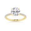 925 Sterling Silver Round Diamond Engagement Ring Eternity Pave Band - Image 2