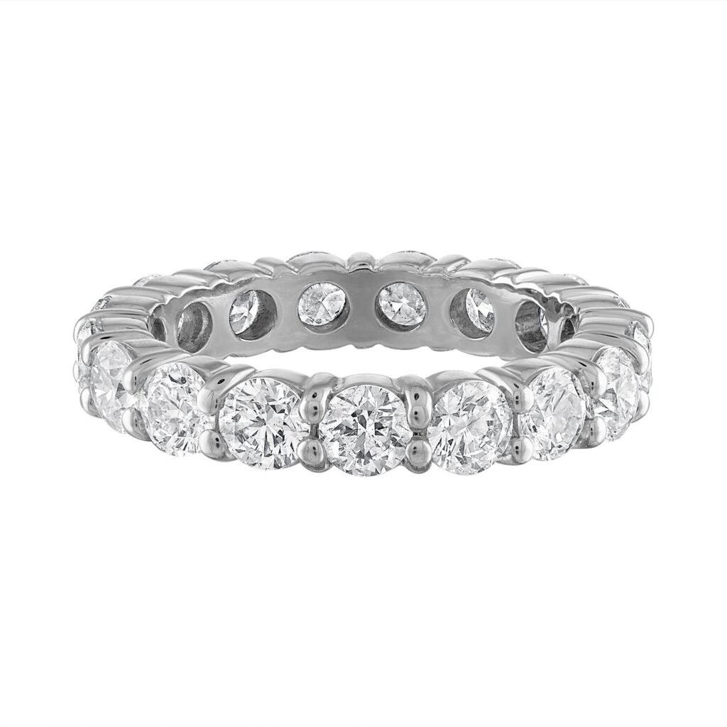 925 Sterling Silver Round Diamond Eternity Band
