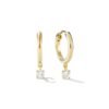 Round hoop earrings with pave-set CZ stones