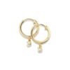 Round diamond hoop earrings with refined pavé sparkle