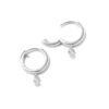 Pave-set CZ diamond hoop earrings in gold plating