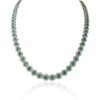 925 Sterling Silver Round Emerald and Diamond Choker Necklace