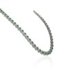 925 Sterling Silver Round Emerald and Diamond Choker Necklace - Image 3