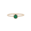 Sterling silver ring with round emerald-style stone