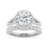 925 Sterling Silver Round Halo Diamond Engagement Ring Pave Split Band - Image 13