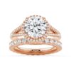 925 Sterling Silver Round Halo Diamond Engagement Ring Pave Split Band - Image 14