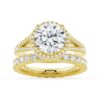 925 Sterling Silver Round Halo Diamond Engagement Ring Pave Split Band - Image 15