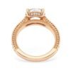 Round pave engagement ring with a refined hidden halo