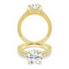 Round engagement ring featuring a hidden halo detail