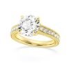 Pave-set engagement ring with thick gold plating