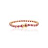 925 Sterling Silver Round Ruby Diamond Tennis Bracelet - Image 2
