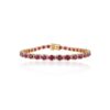 925 Sterling Silver Round Ruby Diamond Tennis Bracelet - Image 4