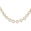925 Sterling Silver Rounded Diamond Link Necklace