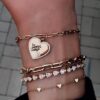 925 Sterling Silver Row of Hearts Bracelet - Image 4