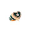 925 Sterling Silver Royal Green Love Diamond Pinky Ring