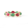 925 Sterling Silver Ruby and Emerald Eternity Band