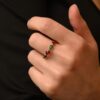 925 Sterling Silver Ruby and Emerald Eternity Band - Image 2