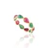925 Sterling Silver Ruby and Emerald Eternity Band - Image 3