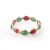 925 Sterling Silver Ruby and Emerald Eternity Band - Image 4
