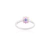 Slim 1.4 mm shank on a sterling silver flower ring