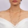 Gold-plated sterling silver necklace with premium CZ ruby and diamond accents