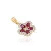 Ruby and diamond-style CZ pendant in a cluster setting