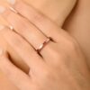 925 Sterling Silver Ruby Diamond Band Ring - Image 2