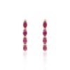 925 Sterling Silver Ruby Diamond Dangle Earrings